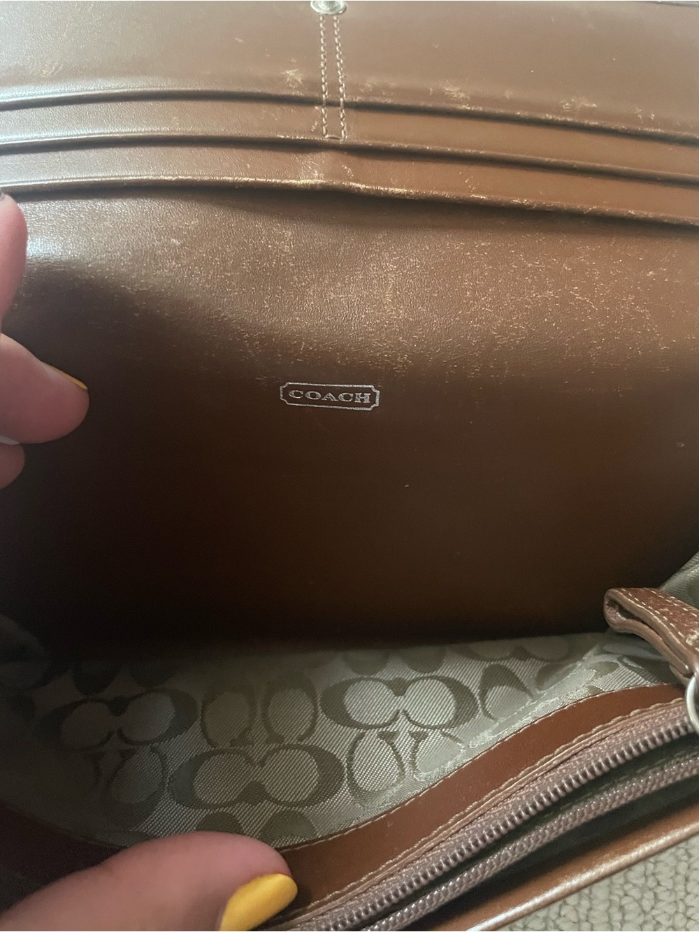 Coach Chestnut Brown Leather Snap Continental Wallet c29 - Picture 4 of 9